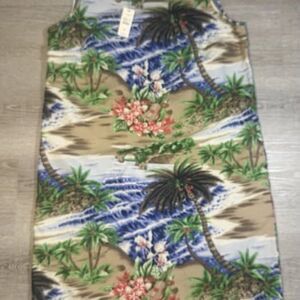 NWT Talbots Hawaiian Tropical Island Print Sleeveless Sheath Dress Women's 10P